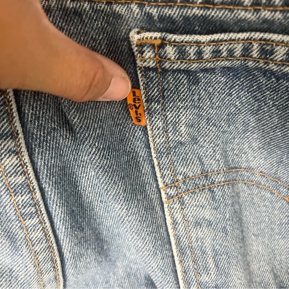 Vintage Levi’s 550 Denim Jeans made into Cut Off Shorts 42x32 Orange Tab Men’s - Picture 5 of 9
